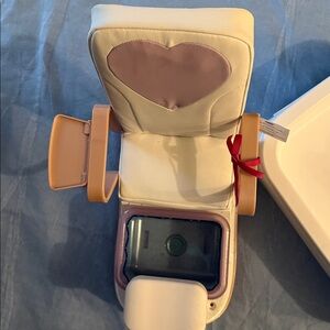 Heart Design Doll Furniture Set great manicure seat with small bowl🎎🪆🪆🪆🩷🩷🩷